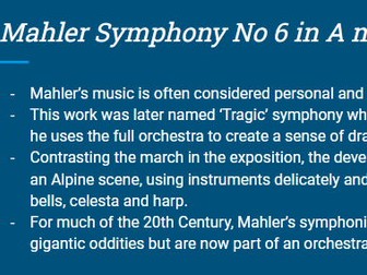 OCR A-Level Music AOS6 - Late Romanticism