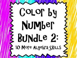 Color by Number Bundle 2: 10 More Algebra Skills