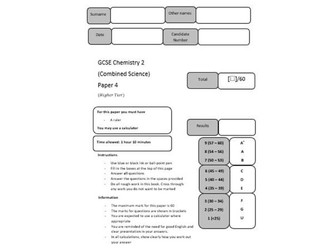 GCSE Combined Science (Higher) Chemistry Paper 2