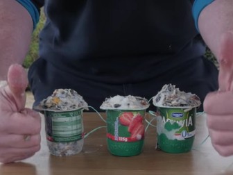 Learn at Chester Zoo - How to make Yoghurt Pot Feeders for birds.