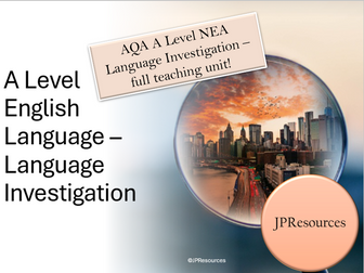 AQA NEA - Language Investigation - A Level English Language Unit