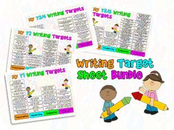 Child Friendly Writing Target Sheets Years 1-6 Bundle