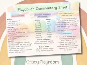 Playdough Adult Commentary Sheet