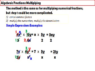 Algebraic fractions: Multiply/Divide