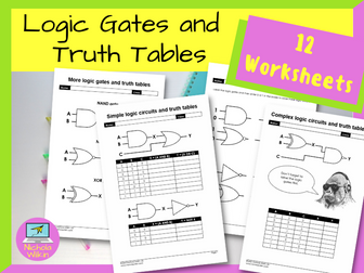 Logic Gates and Truth Tables Worksheet Pack