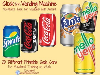Soda Can Stocking- A Work Task for Vocational Prep in Autism Units & LIFE Skills