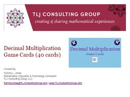 Decimal Multiplication Game Cards (40 cards)