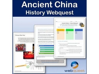 Ancient History - China Webquest - Editable Digital Activity