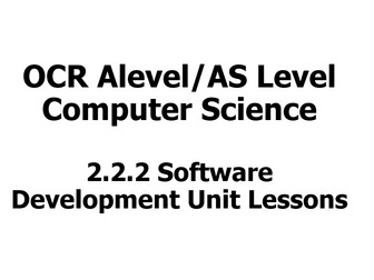 OCR ALevel CS Software Development Lessons