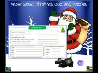 Christmas Quiz and Puzzles Paper Based