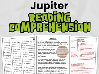 Jupiter Reading Comprehension for Gr 3 - 5: No Prep Space Activity