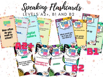 ESL Complete Speaking Flashcards Bundle for CEFR A2+, B1 & B2 Levels - 624 flashcards (Natter Knack)