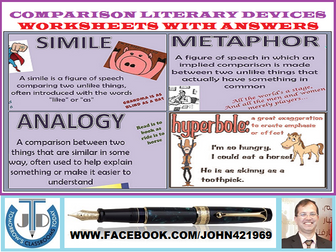 COMPARISON POETIC DEVICES: BUNDLE | Teaching Resources