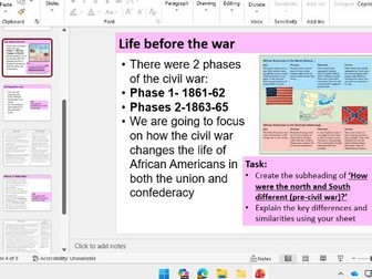 OCR B GCSE history making of America lesson 11- african american experiences of the civil war