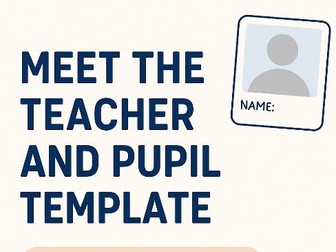 Meet the Teacher Template