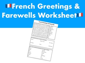 French Greetings & Farewells Worksheet