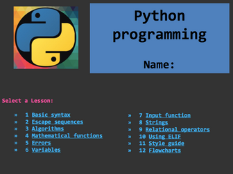 Python Programming activity PPT