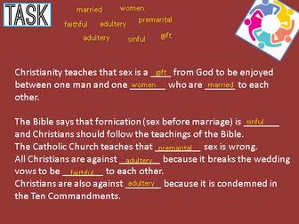 Religious Education Spec B Edexcel Sexual Relationships