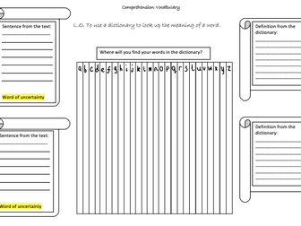 Year 3 Comprehension Vocabulary Activities