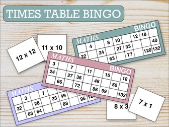 Times Tables Bingo Game