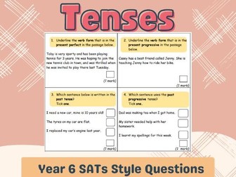 Tenses Practice Questions - Year 6 SATs