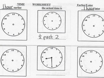 KS2 Maths Analogue Time to Minutes; Times Earlier & Later Than