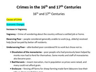 WJEC GCSE  Crime and Punishment 16th-21st Centuries (Including Merthyr Tydfil) Whole Course Booklet