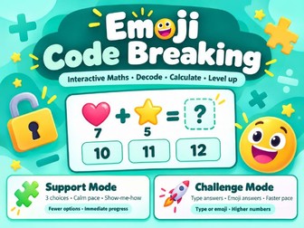 Emoji Code Breaking Interactive Maths