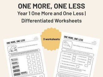 One More One Less to 100 Year 1 Worksheets