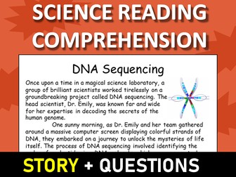 DNA Sequencing Reading Science Story Comprehension Questions Worksheet