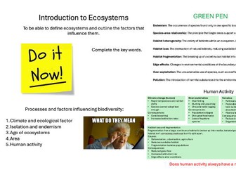 L1 Intro to Ecosystems - Edexcel IA2 Geo Ecosystems