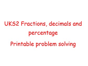 Year 5/6/7 printable problems for fractions