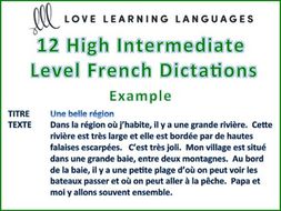 GCSE FRENCH: 12 Intermediate - Advanced Level French Dictée Exercises