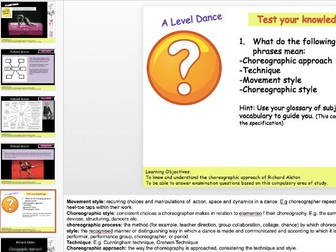 AQA A Level dance: New Specification: Richard Alston