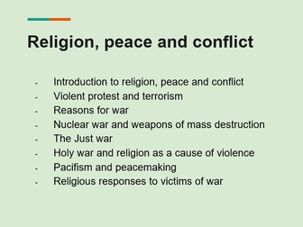 Religion, peace and conflict revision PowerPoint