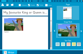 Interactive Writing Template - Kings, Queens and Rulers KS2