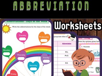 Abbreviation Worksheets for Elementary