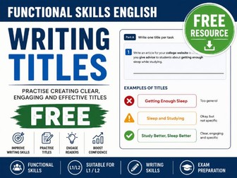 Functional Skills English Writing Titles