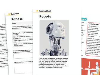 KS2 Non-fiction Model Text and Reading Comprehension: Robots
