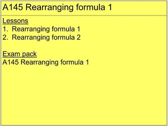 A145 Rearranging formula 1