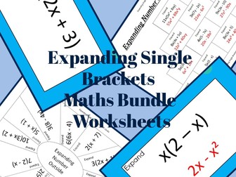 Expanding Single Brackets Maths Bundle Worksheets