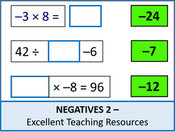 Number: Negatives 2 - Four Operations & Problems (+ resources)