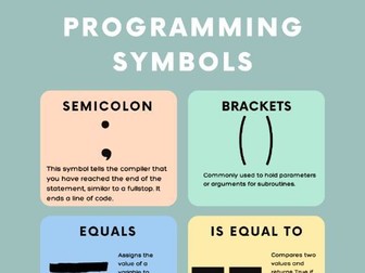 Programming Symbols Classroom Display Posters