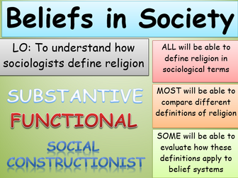 Beliefs in Society - Definitions of Religion