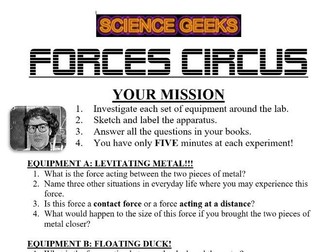 PHYSICS FORCES INVESTIGATION CIRCUS!