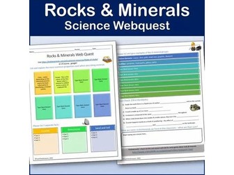 Rocks & Minerals Webquest | Editable Digital Science Activities & Puzzles