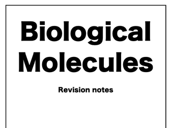 Biological Molecules AQA A-Level Biology Notes