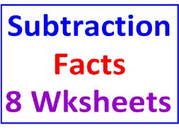 Subtraction Facts Practice Sheets (8 worksheets)