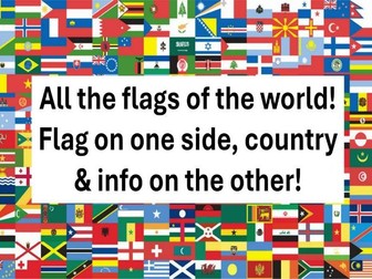 All the FLAGS of the world! Double sided printable sheets