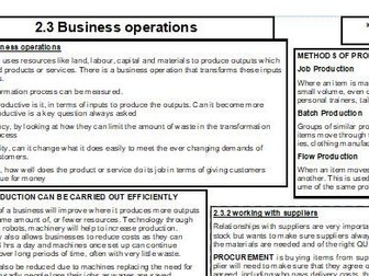 2.3 Knowledge Organiser for GCSE Business Edexcel 9 - 1 - Making operational decisions